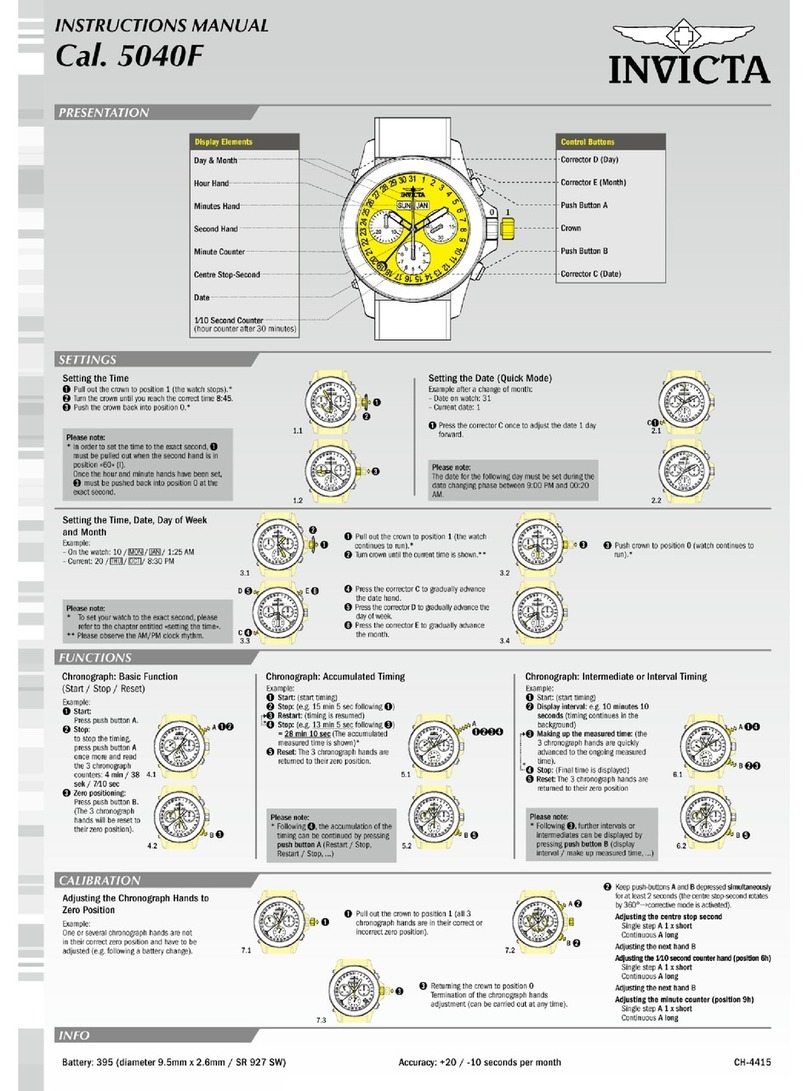 Invicta Cal. 5040F instruction manual
