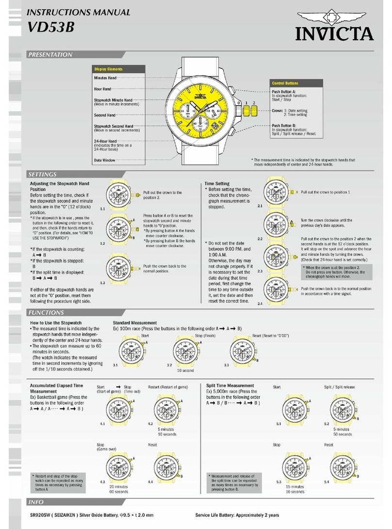 Invicta VD53B instruction manual
