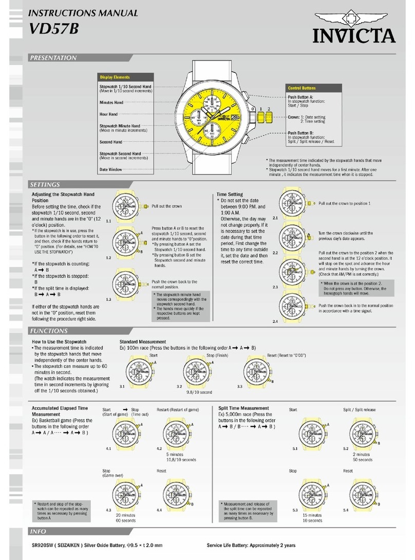 Invicta VD57B instruction manual