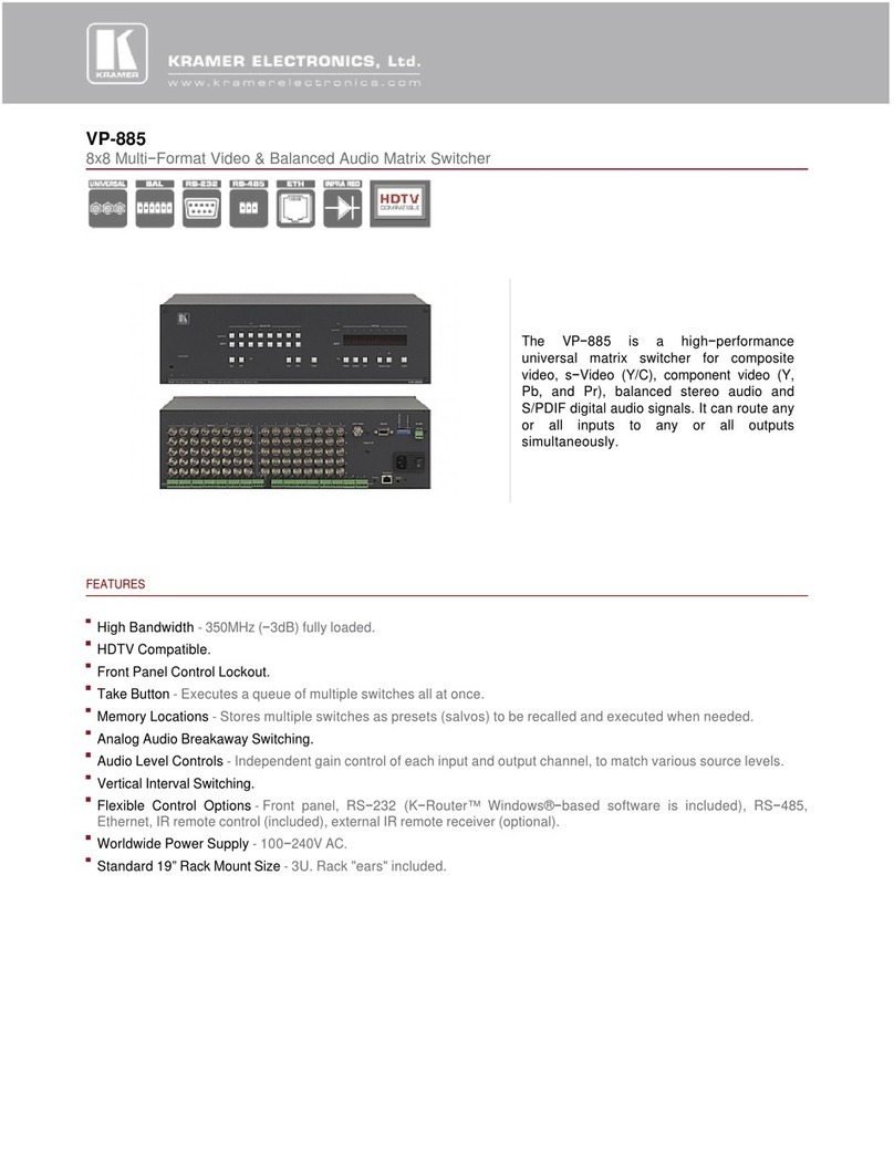 Kramer VP-885 Specifications