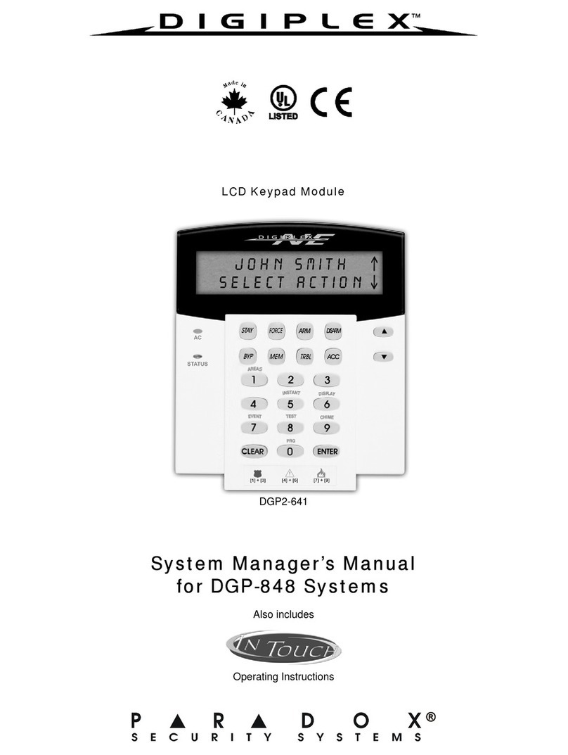 Paradox DGP2-641 System manager's manual