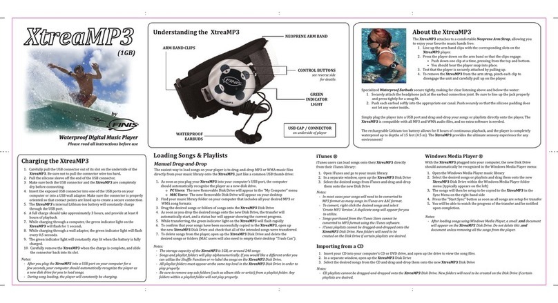 FINIS XtreaMP3 Operator's manual