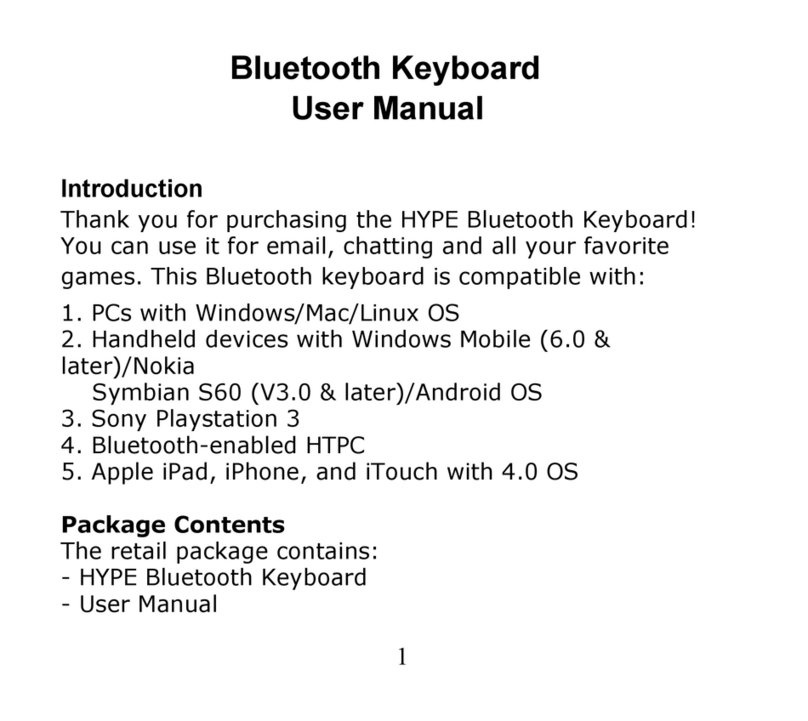 HYPE bluetooth keyboard user manual