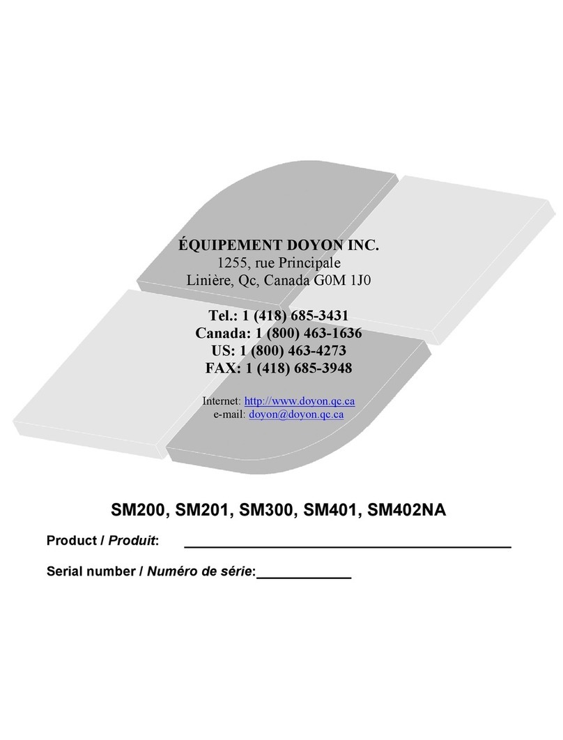 Doyon SM-200 Installation and maintenance manual