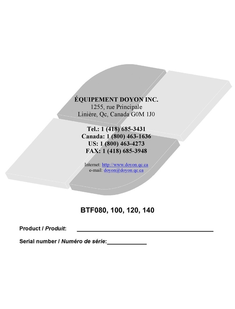 Doyon BTF080 owner's manual