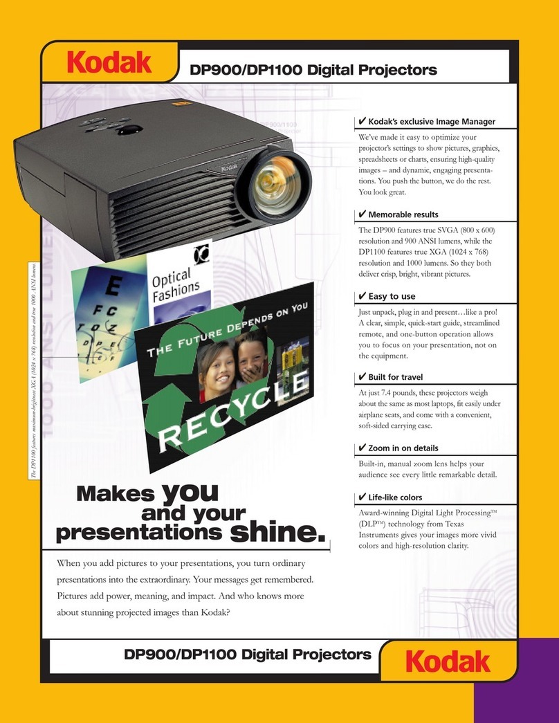 Kodak DP900 - Digital Projector User manual Kodak DP900 - Digital Projector User manual