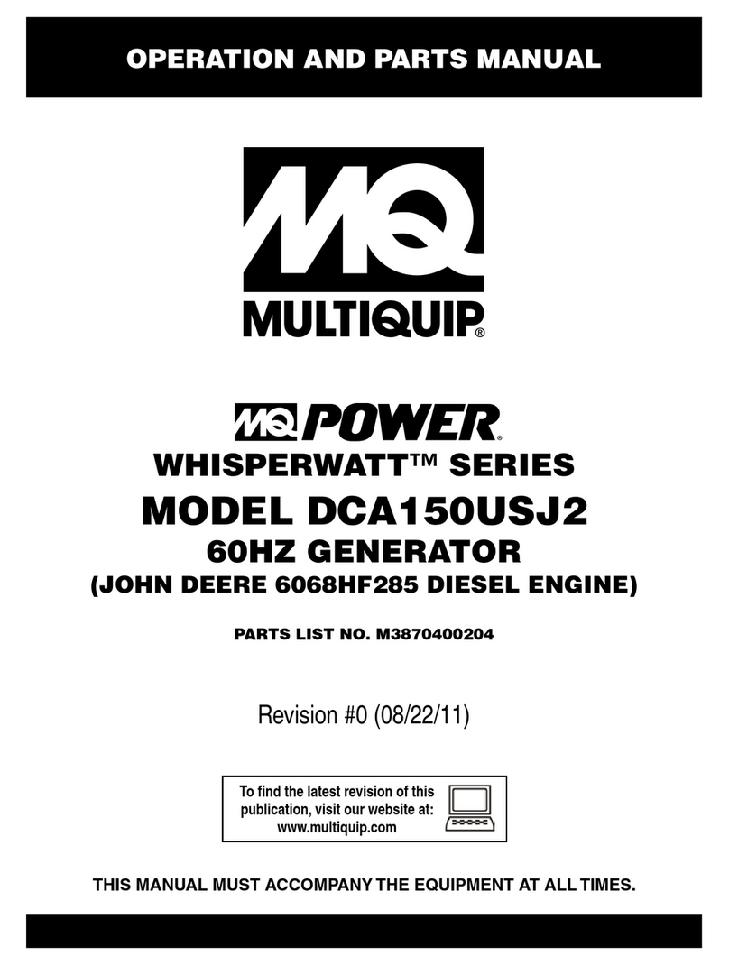 MULTIQUIP Whisperwatt DCA150USJ2 Operation and parts manual