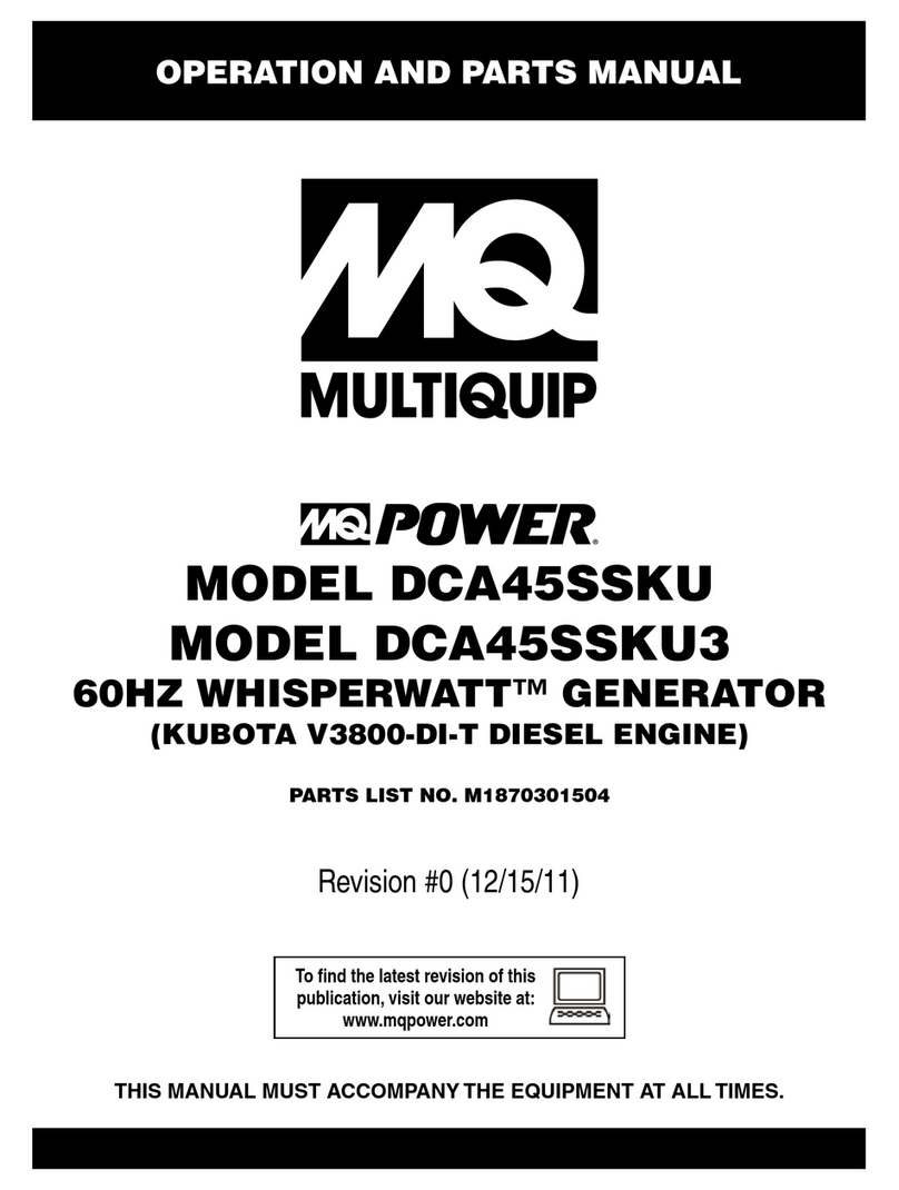 MULTIQUIP WhisperWatt DCA45SSKU3 Operation and parts manual