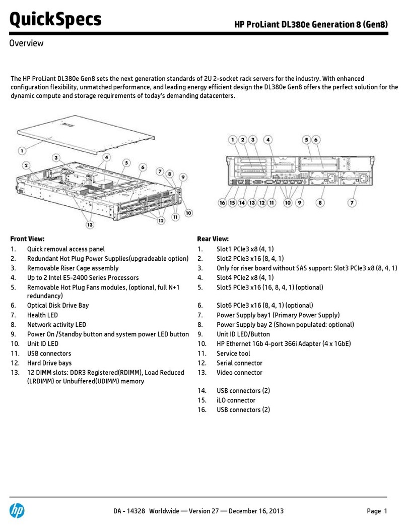 HP ProLiant DL380e Gen8 User manual