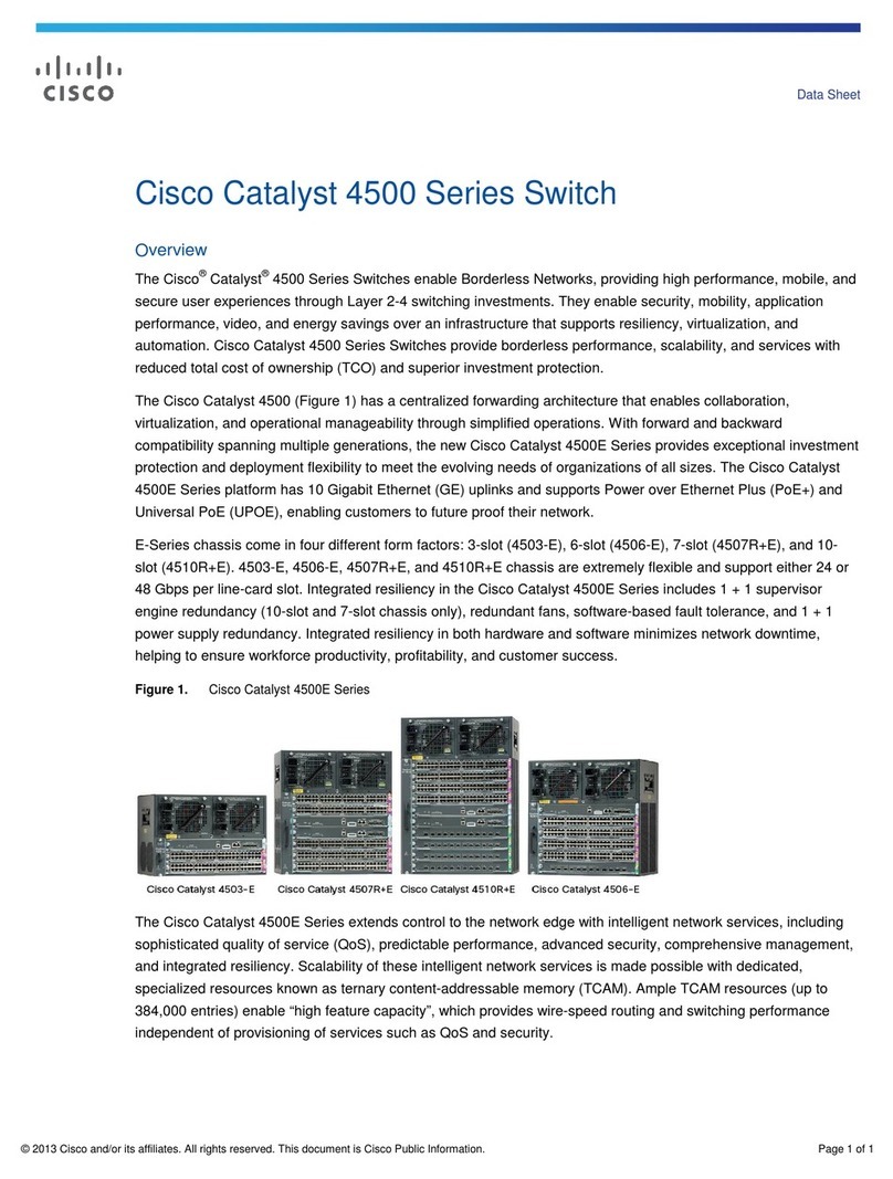 Cisco Catalyst 4500 Series User manual Cisco Catalyst 4500 Series User manual