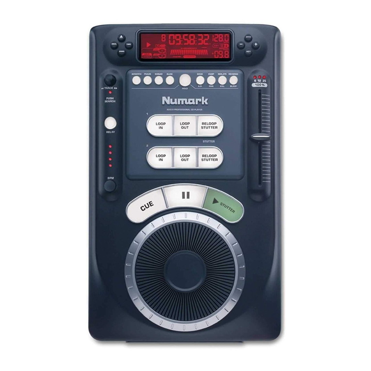 Numark AXIS 9 Quick start owner's manual