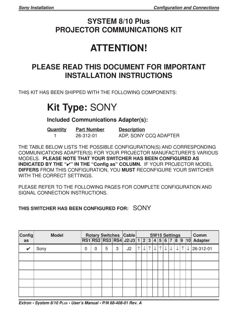 Extron electronics System 8/10 Plus User manual Extron electronics System 8/10 Plus User manual