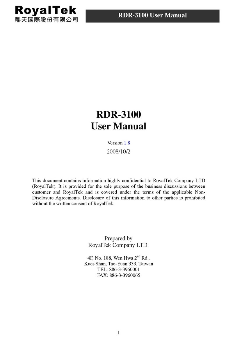 RoyalTek RDR-3100 User manual