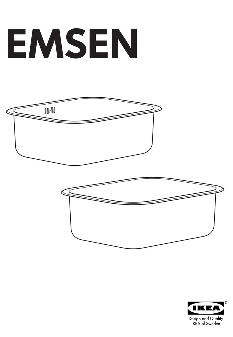 IKEA EMSEN SINGLE BOWL INSET SINK 22X18" User manual