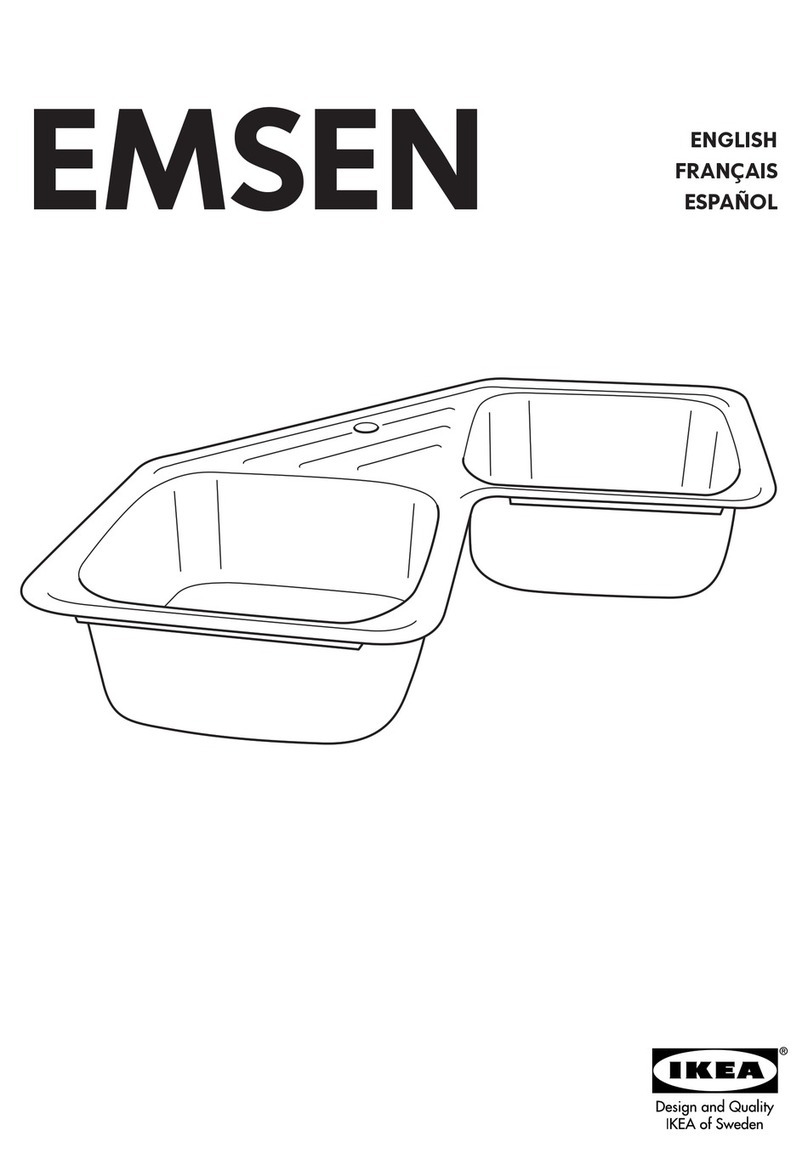IKEA EMSEN DOUBLE BOWL CORNER SINK 34X34" User manual