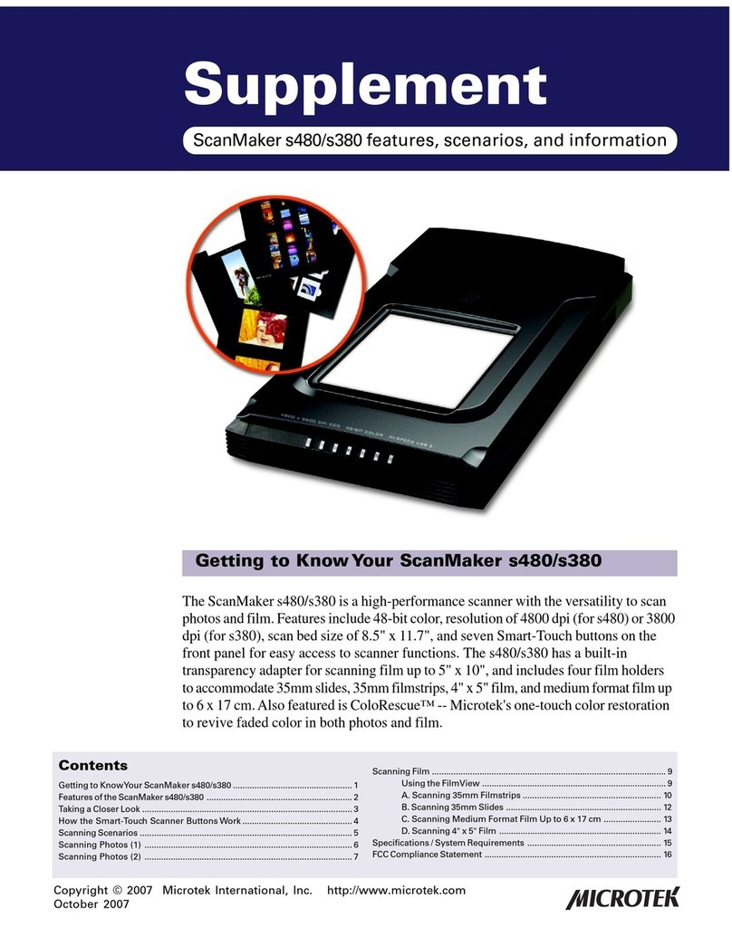 Microtek ScanMaker s380 Owner's manual