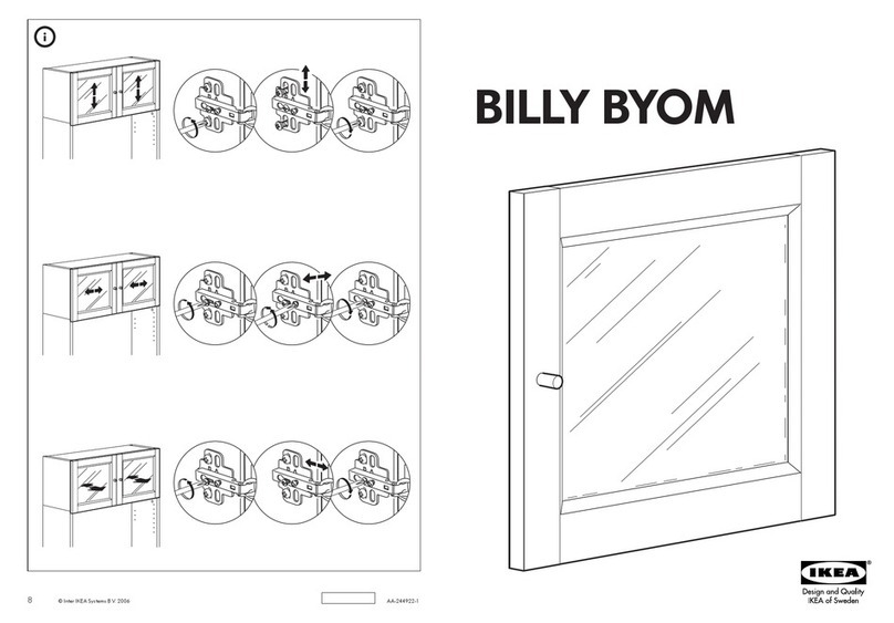 IKEA BILLY BYOM GLASS DOOR FOR HEIGHT EXT instructions