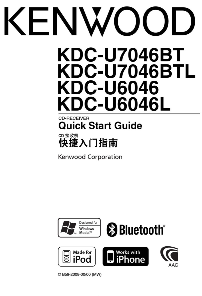 Kenwood KDC-U7046BT quick start guide