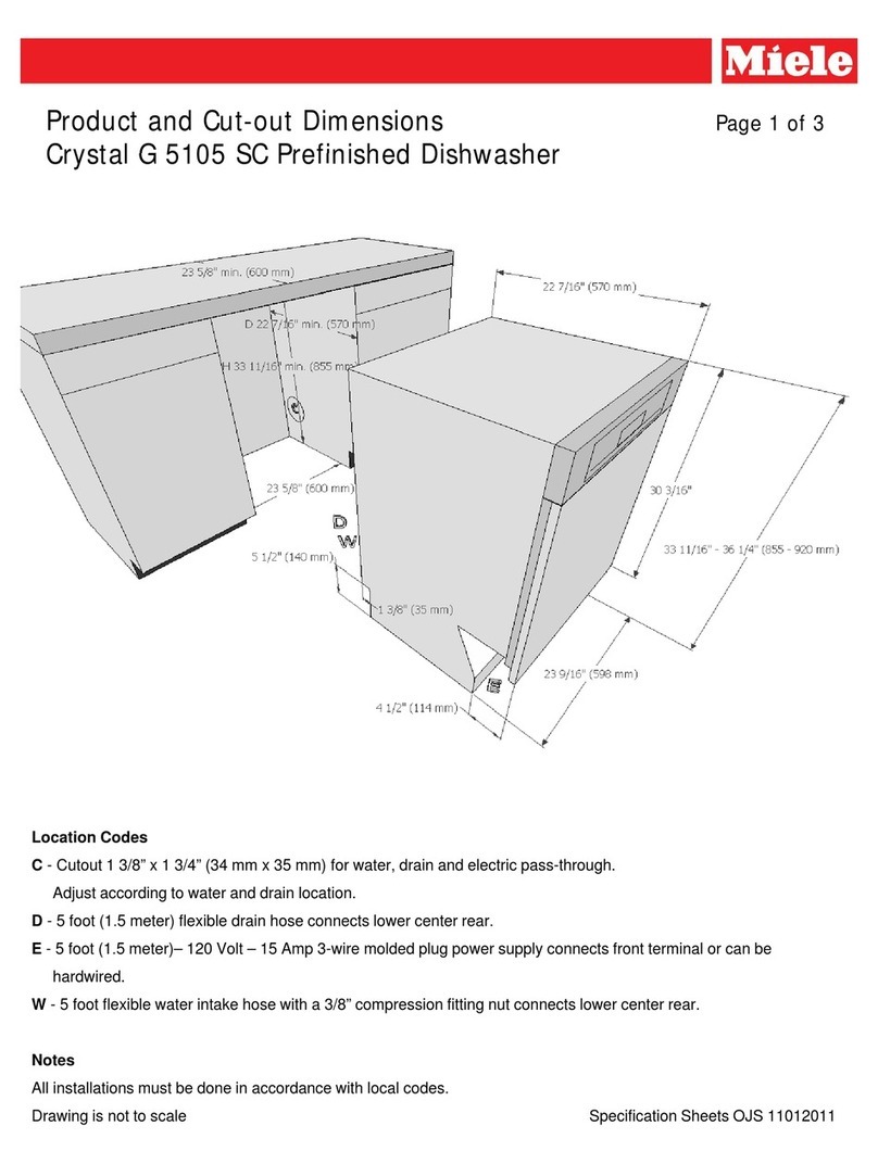 Miele Crystal G 5105 SC Product dimensions