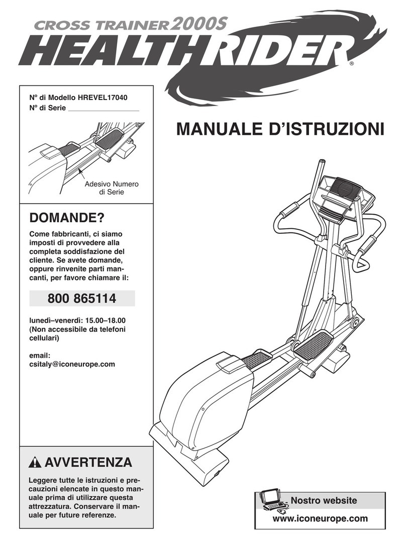 HEALTH RIDER Crosstrainer 2000s Elliptical Manuale d'istruzioni