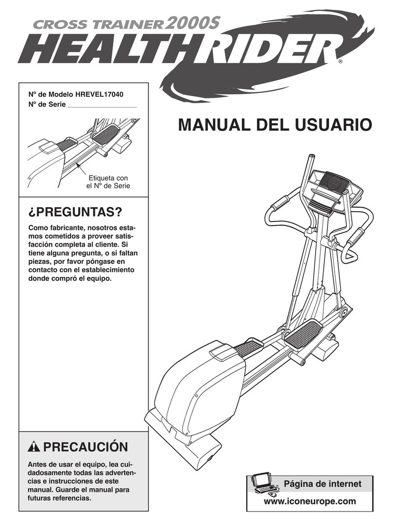 HEALTH RIDER Crosstrainer 2000s Elliptical User guide