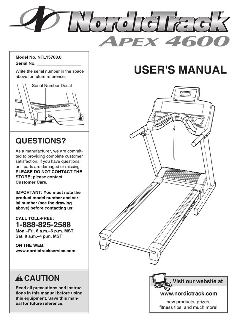 NordicTrack Apex 4600 Treadmill User manual