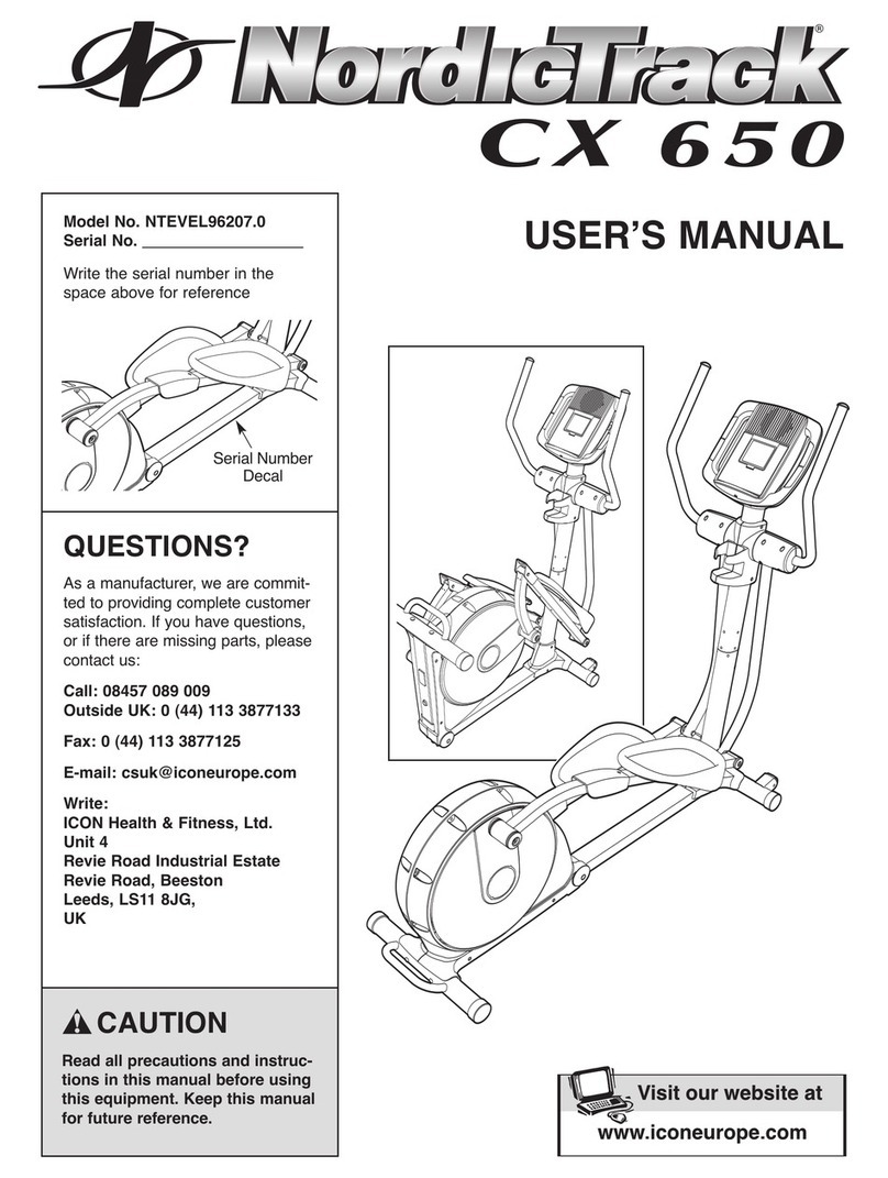 NordicTrack Audiostrider Cx650 Elliptical user manual