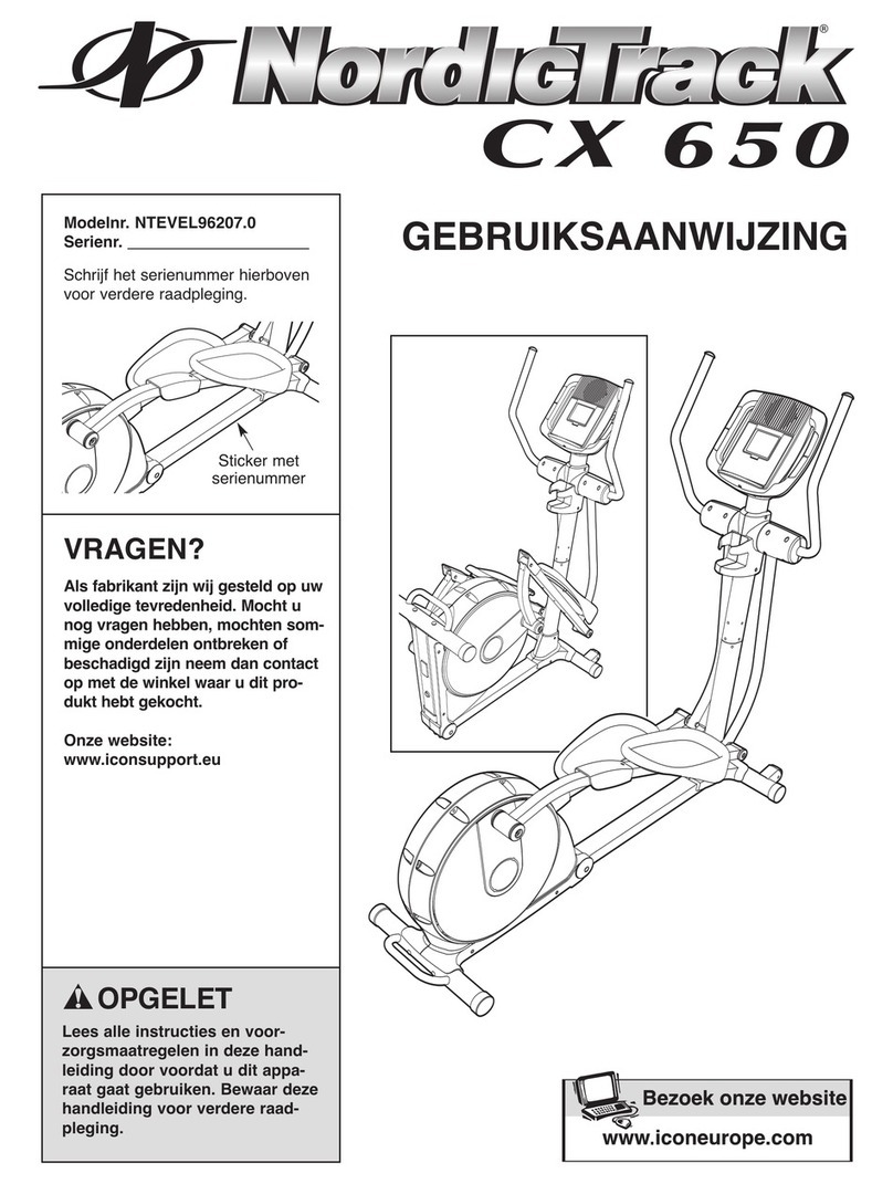 NordicTrack Audiostrider Cx650 Elliptical System manual