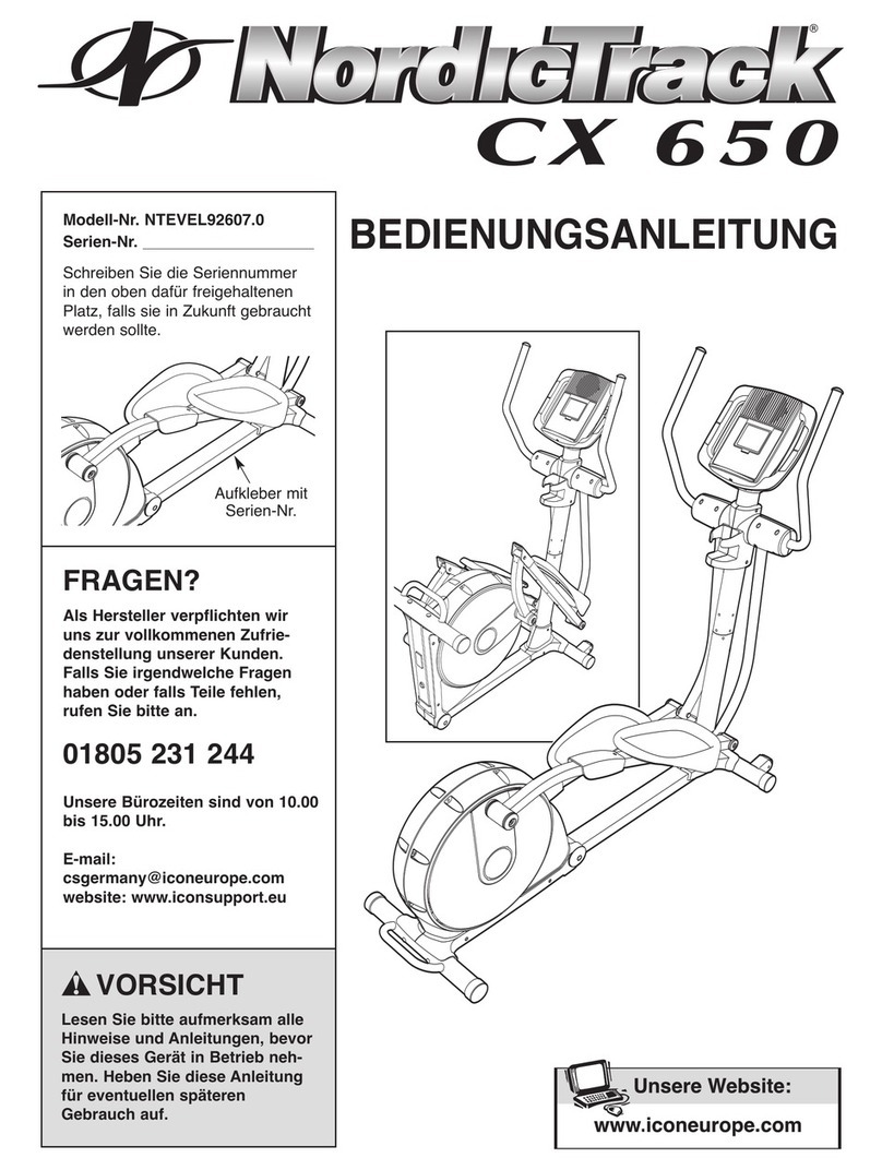 NordicTrack Audiostrider Cx650 Elliptical Bedienungsanleitung
