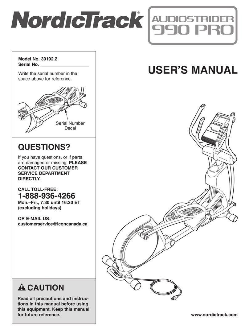 NordicTrack Audiostrider 990 Pro Elliptical manual