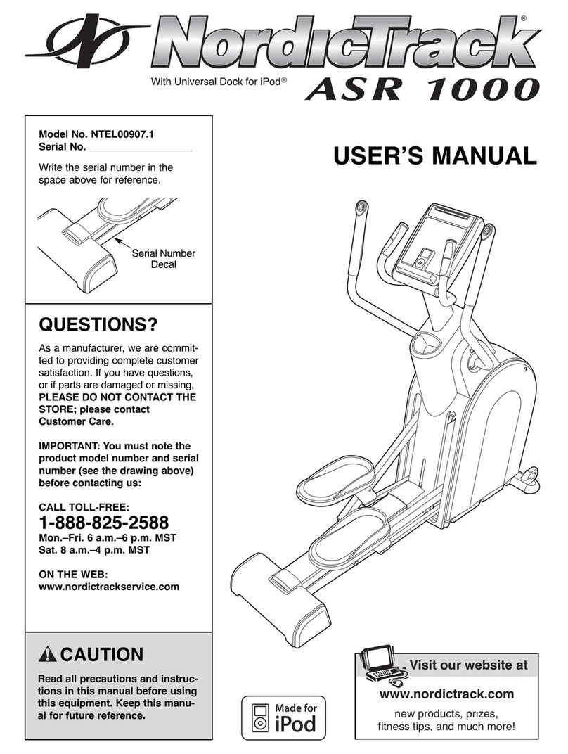 NordicTrack Asr 1000 Elliptical user manual