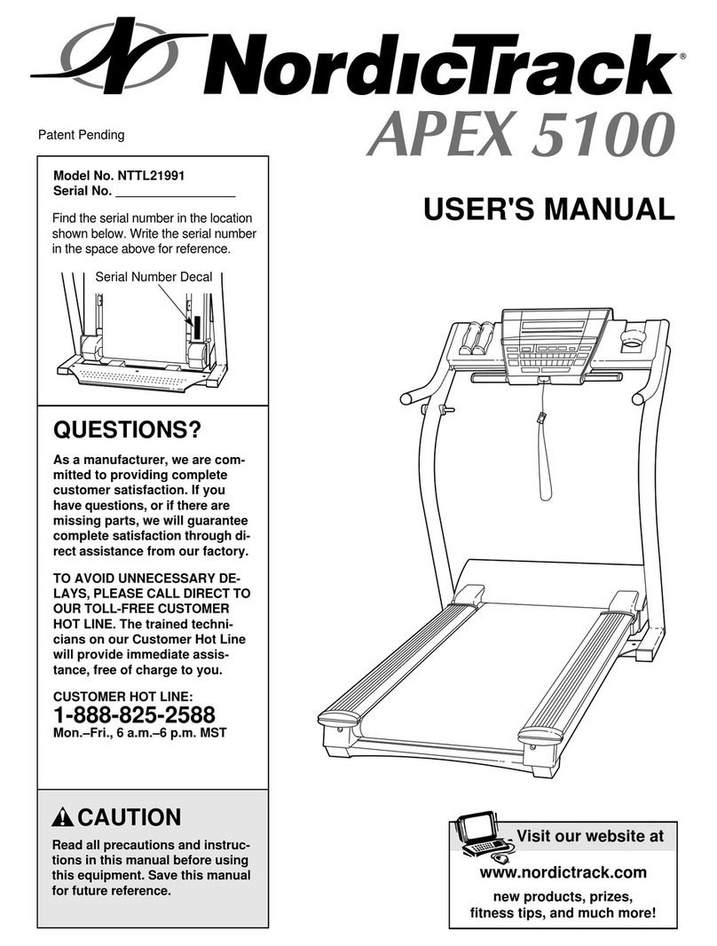 NordicTrack Apex 5100 User manual
