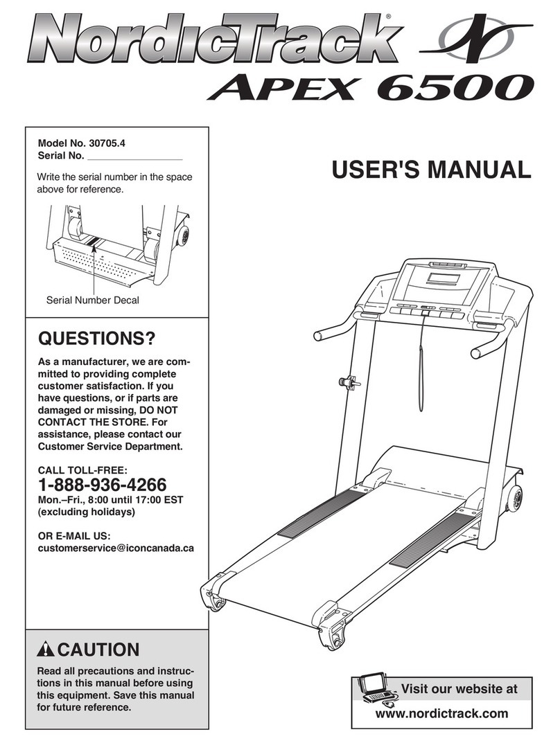 NordicTrack Apex 6500 Treadmill User manual