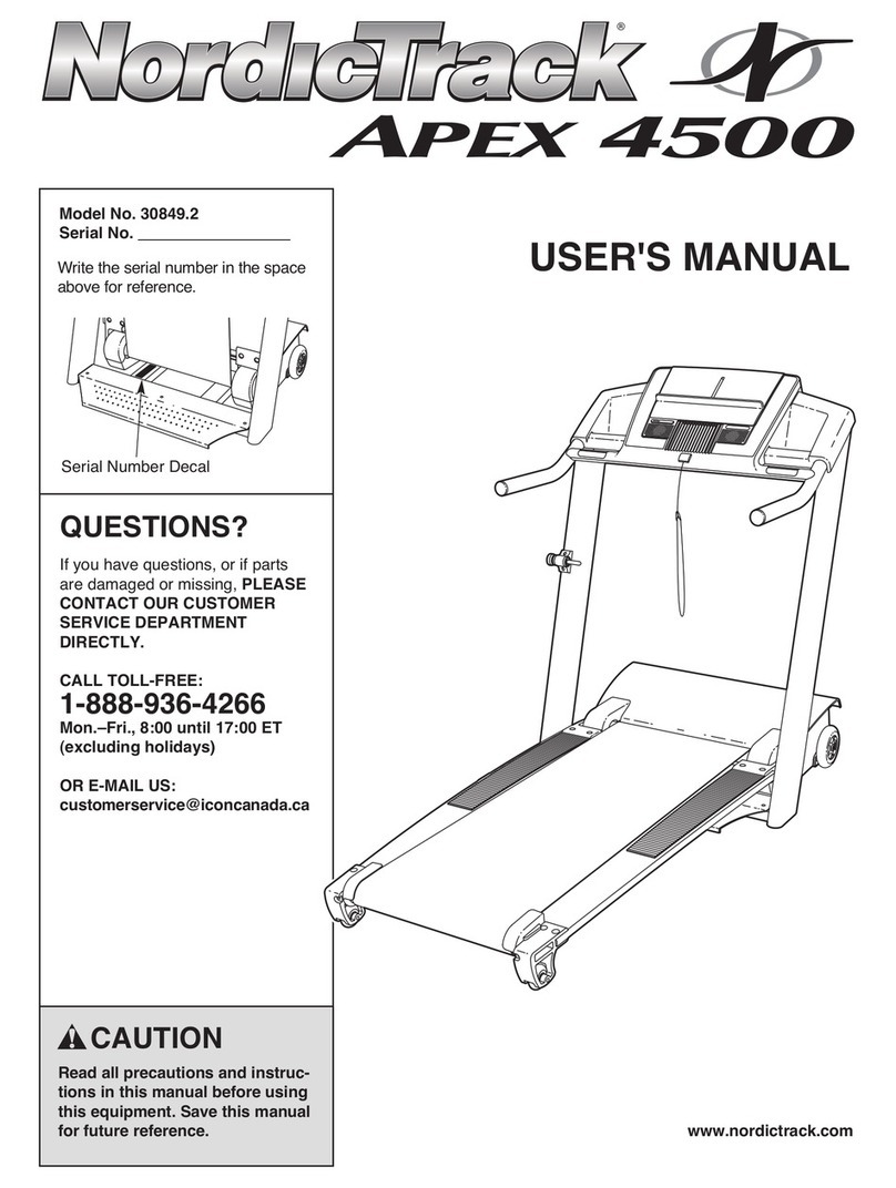 NordicTrack Apex 4500 Treadmill manual