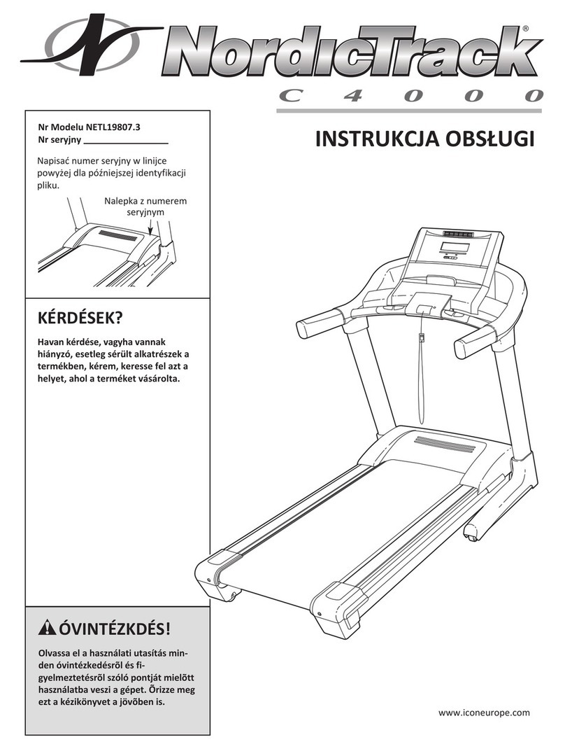 NordicTrack C4000 Treadmill Reference guide