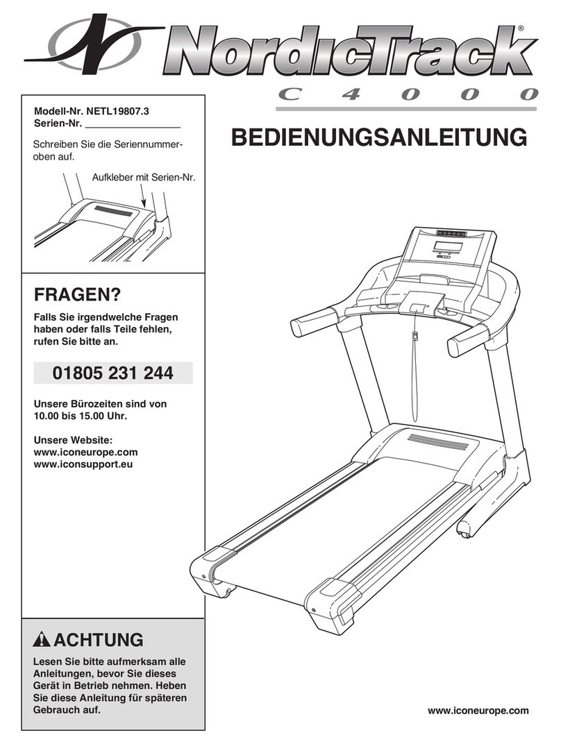 NordicTrack C4000 Treadmill Quick start guide
