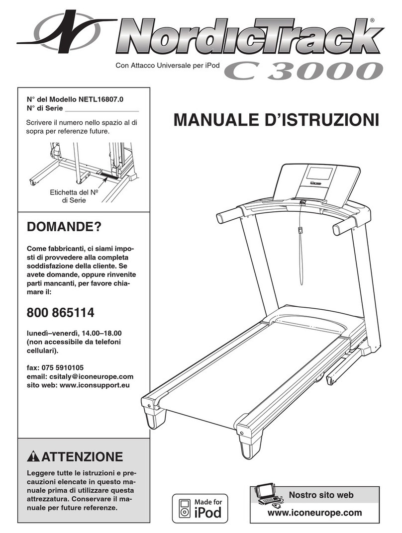 NordicTrack C3000 Treadmill Operating and maintenance manual