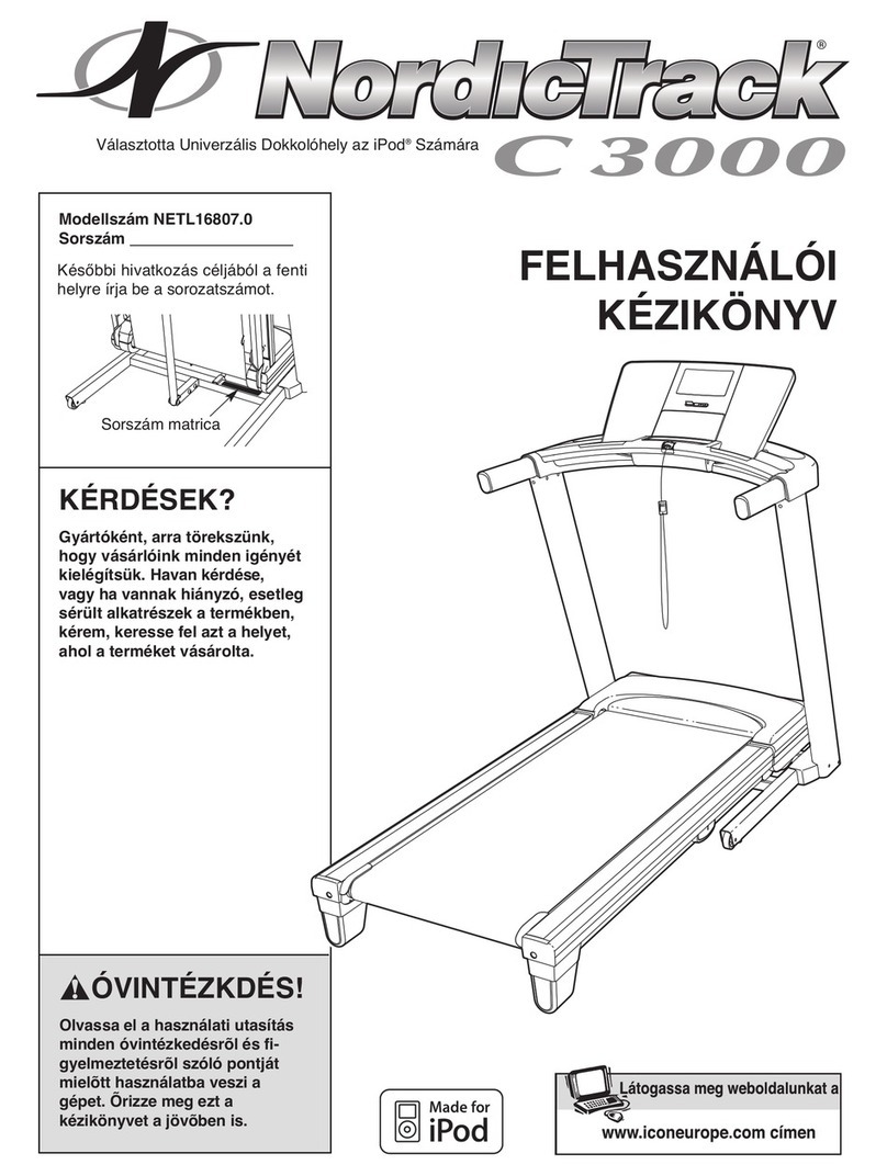 NordicTrack C3000 Treadmill Felhasználói kézikönyv