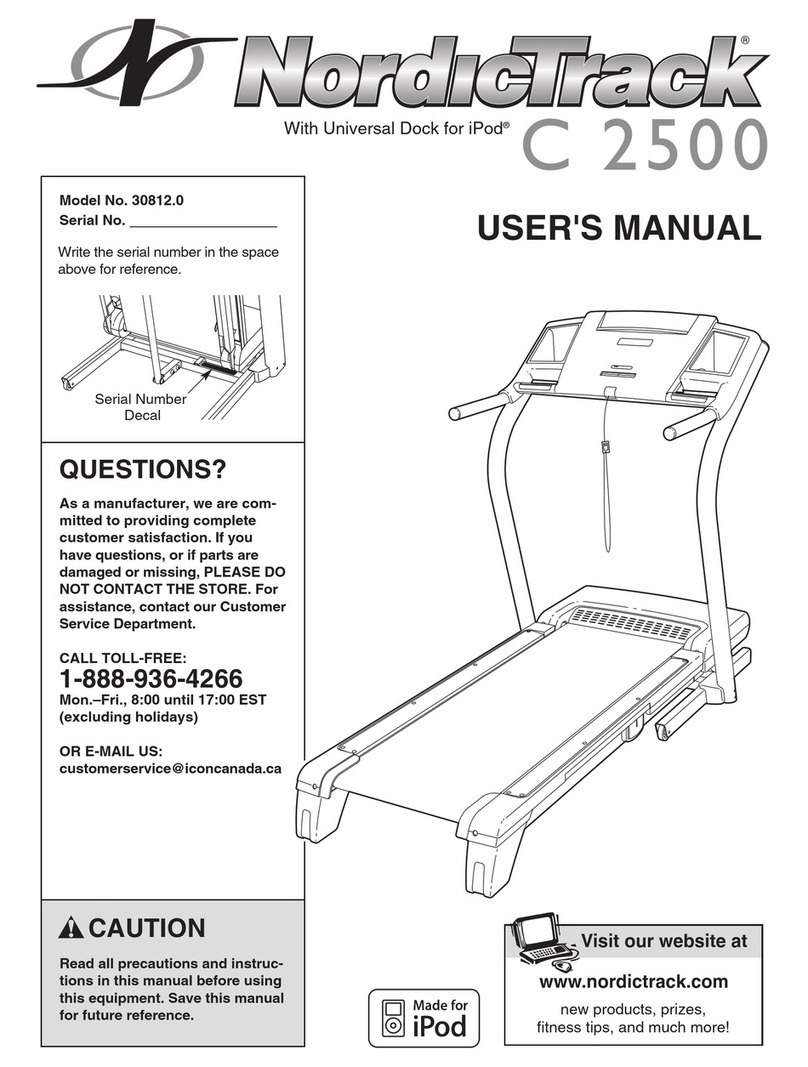 NordicTrack C2500 Treadmill User manual