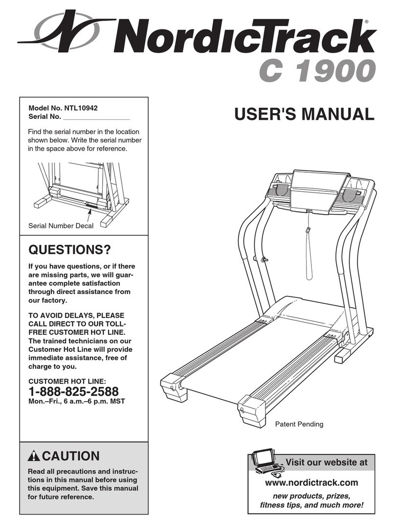 NordicTrack C 1900 Treadmill User manual