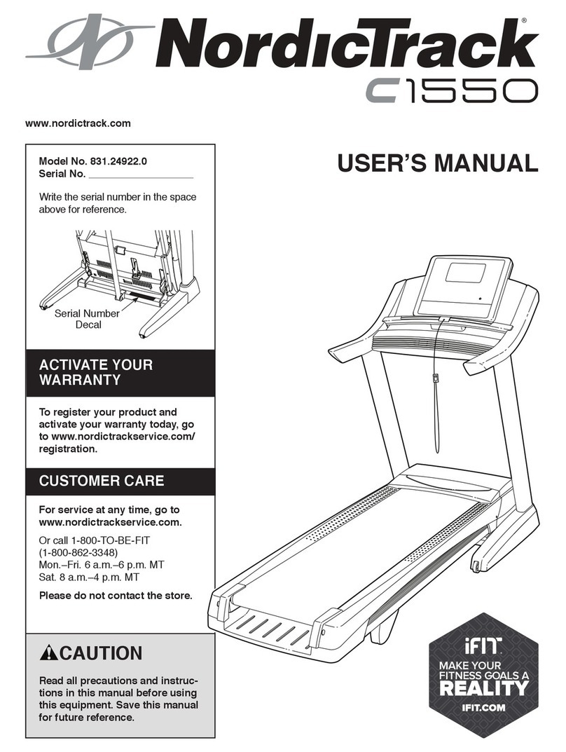 NordicTrack C 1550 Treadmill User manual
