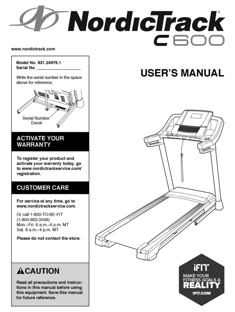 NordicTrack C 600 Treadmill User manual