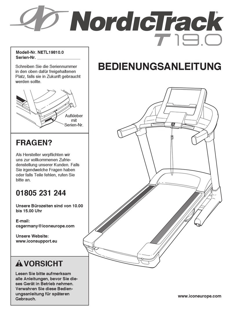 NordicTrack 19.0 Treadmill Bedienungsanleitung
