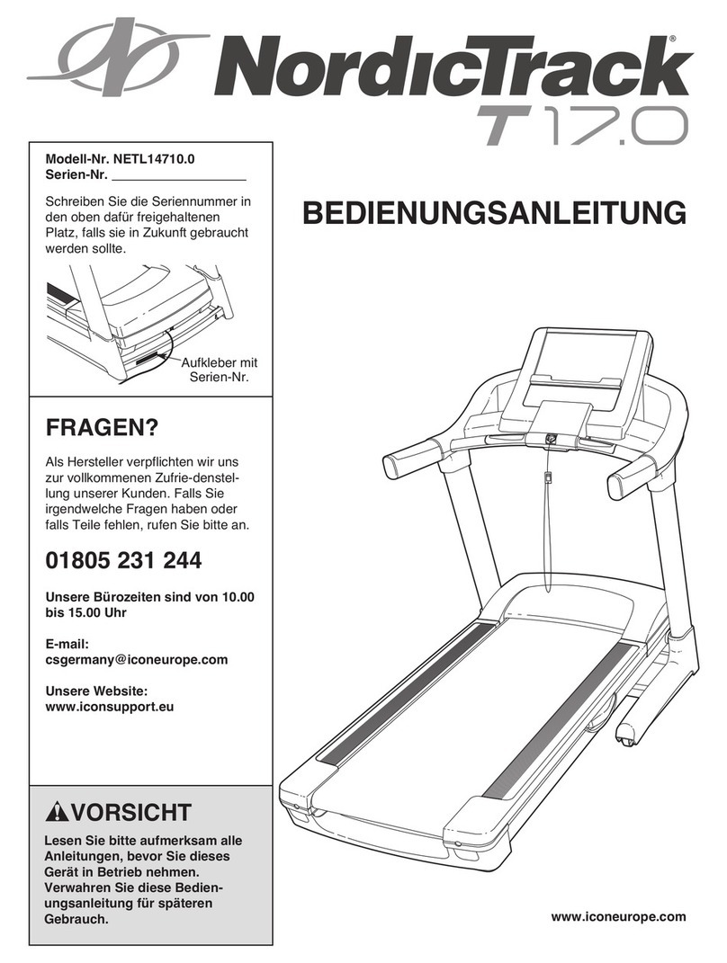 NordicTrack 17.0 Treadmill Quick start guide