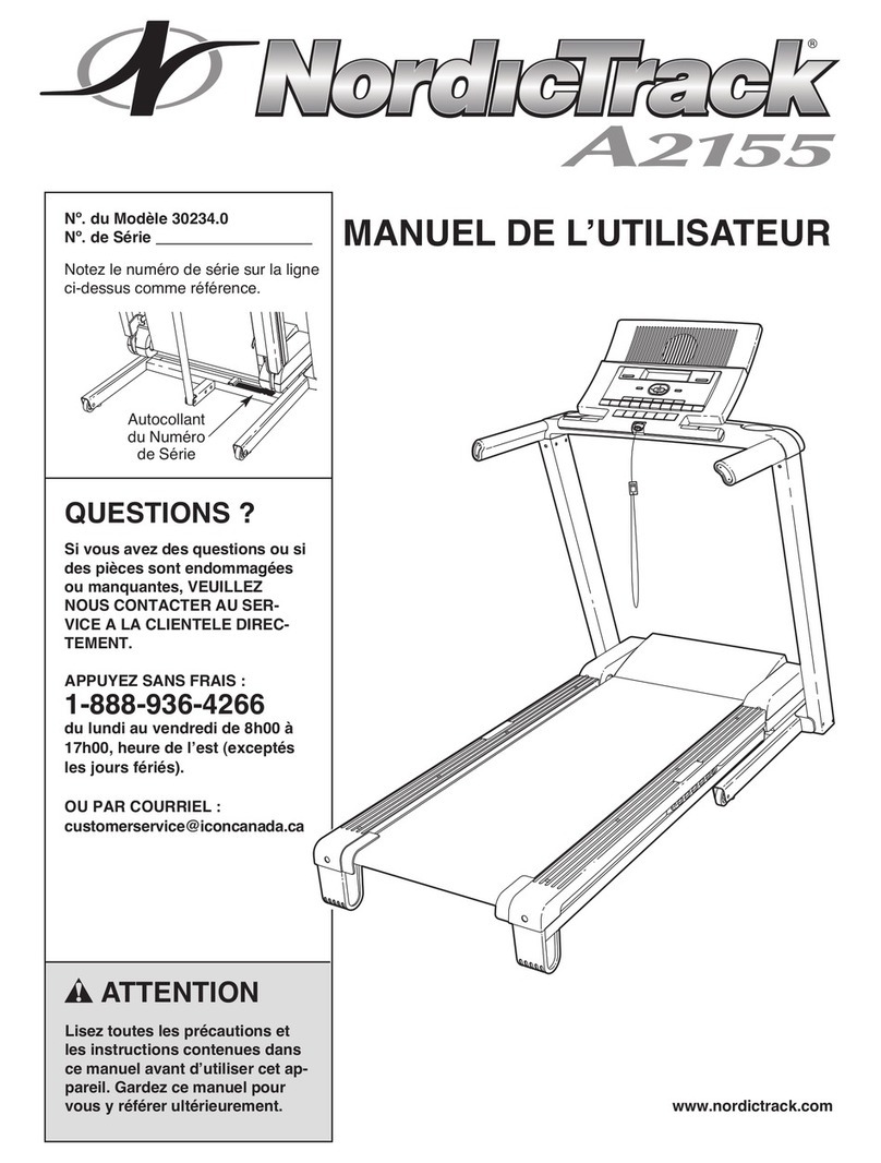 NordicTrack A2155 Treadmill Manuel de l'utilisateur