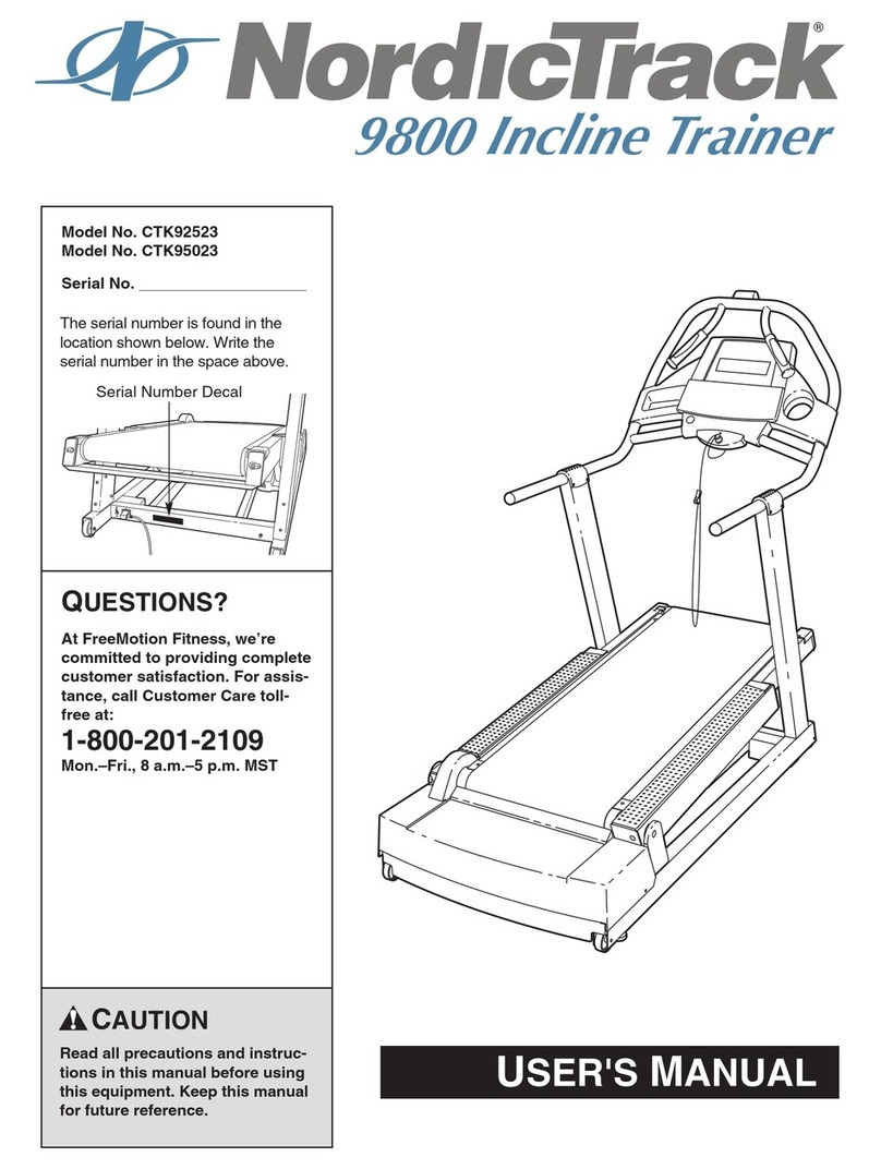 NordicTrack 9800 Spain Treadmill User manual