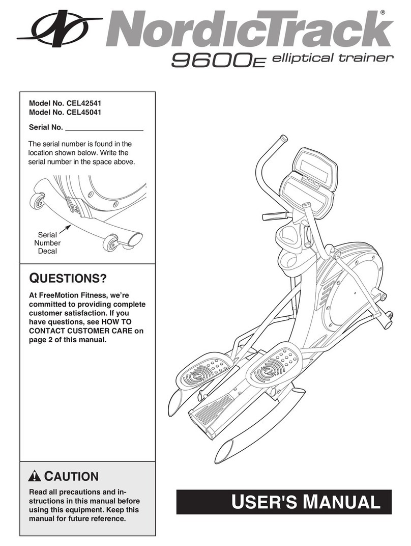NordicTrack 9600 Elliptical Trainer User manual
