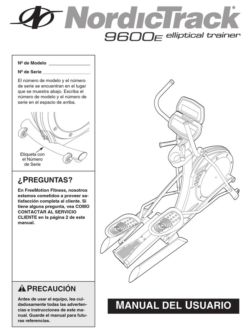 NordicTrack 9600 El Trainer Dom Span Elliptical Manual Del Usuario