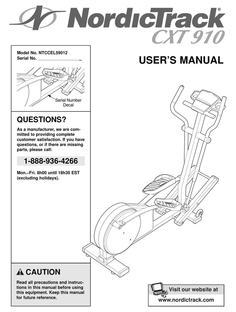 NordicTrack 910 Elliptical User manual