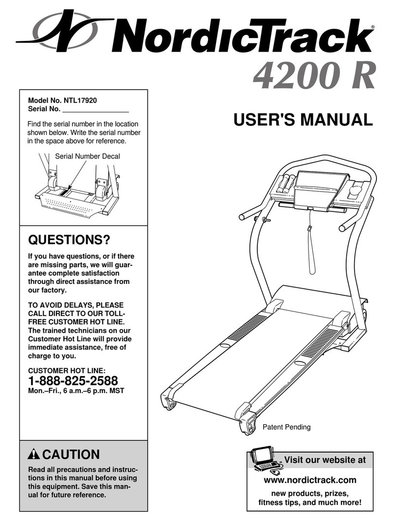 NordicTrack 4200r Treadmill User manual